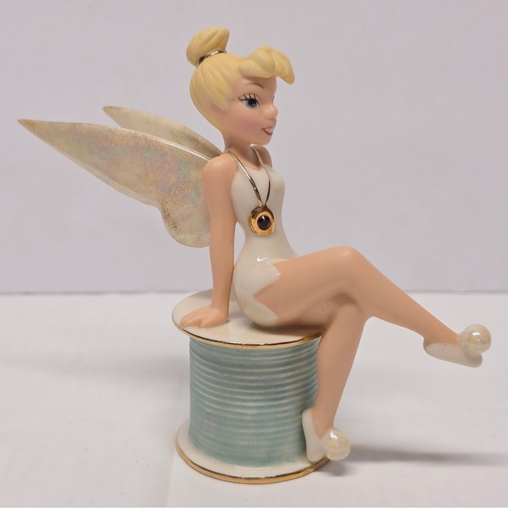 Lenox Disney Pixie Perfection Classic Edition Tinker Bell Thread Spool Figurine